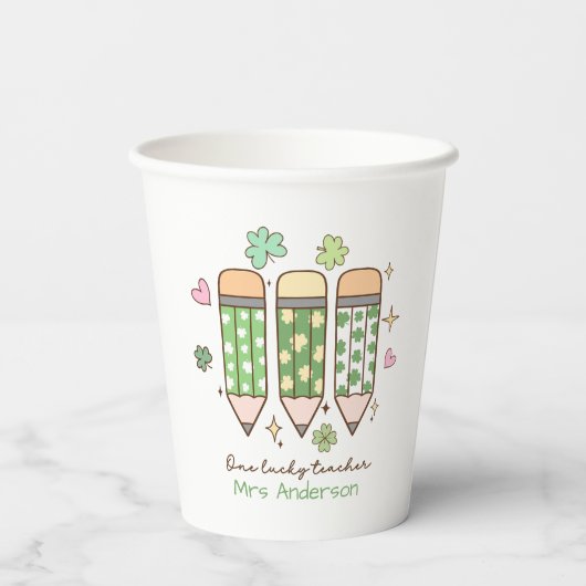 Custom One Lucky Teacher School Party 紙コップ (裏面)