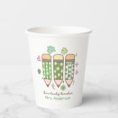 Custom One Lucky Teacher School Party 紙コップ (正面)