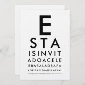 Custom Ophthalmology Optometry Eye Chart 招待状 (正面/裏面)