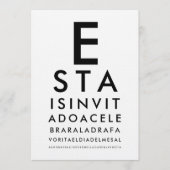 Custom Ophthalmology Optometry Eye Chart 招待状 (正面)