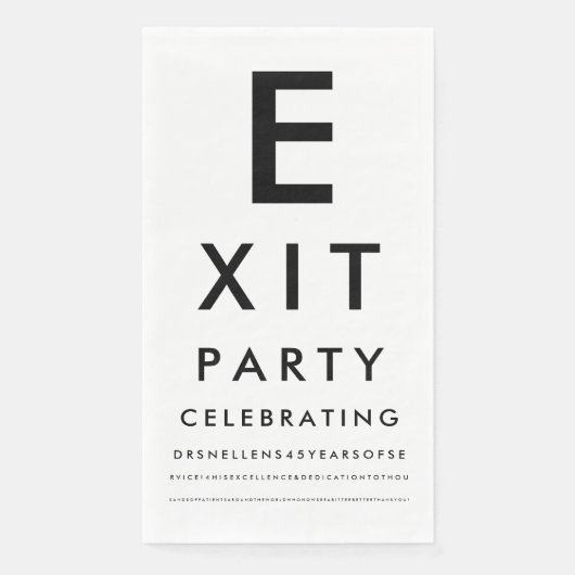 Custom Optometrist Reading Test Retirement Party (正面)