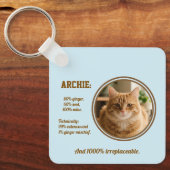 Custom Orange Cat Photo Keychain | Ginger Pet Gift キーホルダー (正面)