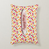 Custom Orange Floral Cherry Pattern  アクセントクッション (正面(垂直))