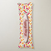 Custom Orange Floral Cherry Pattern  ボディピロー (正面縦)