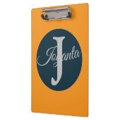 Custom  orange greay blue Monogram Elegant クリップボード (左)