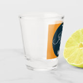 Custom  orange greay blue Monogram Elegant ショットグラス (左)
