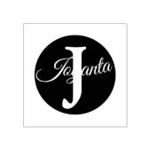 Custom  orange greay blue Monogram Elegant ラバースタンプ (インプリント)