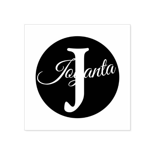 Custom  orange greay blue Monogram Elegant ラバースタンプ (インプリント)