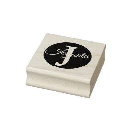 Custom  orange greay blue Monogram Elegant ラバースタンプ