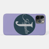 Custom  orange greay blue Monogram Elegant Case-Mate iPhoneケース (裏面(横))