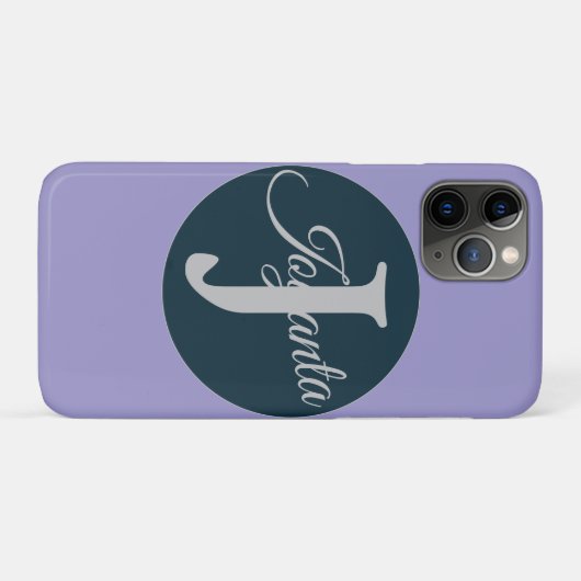Custom  orange greay blue Monogram Elegant Case-Mate iPhoneケース (裏面(横))