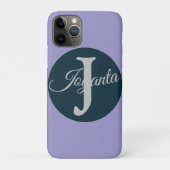 Custom  orange greay blue Monogram Elegant Case-Mate iPhoneケース (裏)