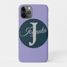 Custom  orange greay blue Monogram Elegant iPhone 11 Proケース