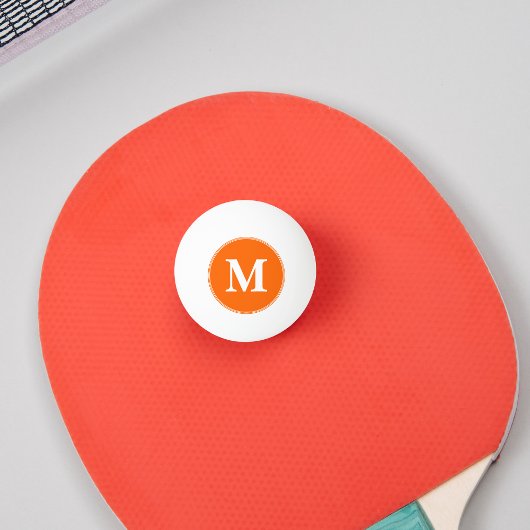 Custom Orange White Monogrammed Table Tennis Beer 卓球ボール