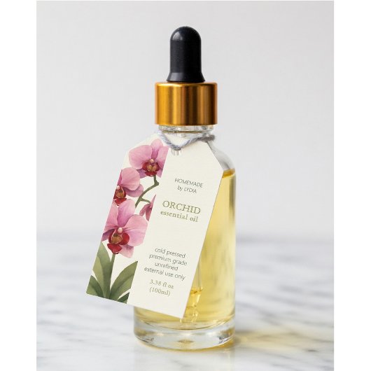 Custom Orchid Essential Oil Business Tag ギフトタグ