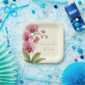 Custom Orchid Floral  ペーパープレート (パーティー)