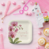 Custom Orchid Floral  ペーパープレート (パーティー)