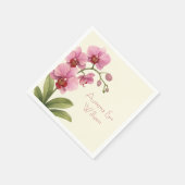 Custom Orchid Floral Paper Napkins  スタンダードカクテルナプキン (角)