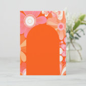 Custom order retro groovy flowers background 招待状 (スタンド正面)
