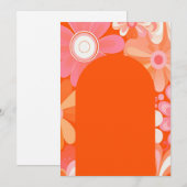 Custom order retro groovy flowers background 招待状 (正面/裏面)