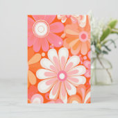 Custom order retro groovy flowers background 招待状 (スタンド正面)