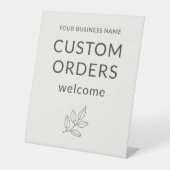 Custom Orders Welcome Minimalist Business Neutral 台座サイン (正面)