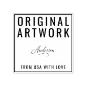 Custom Original Artwork Text Signature Wood Art ラバースタンプ (インプリント)