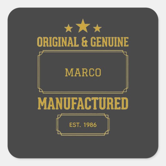 Custom Original & Genuine Birthday スクエアシール (正面)