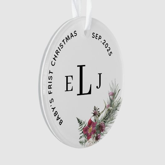 Custom Ornament for Baby's First Christmas & Date オーナメント (正面)