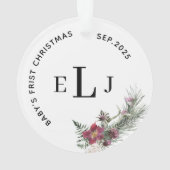 Custom Ornament for Baby's First Christmas & Date オーナメント (裏面)