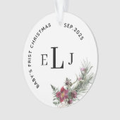 Custom Ornament for Baby's First Christmas & Date オーナメント (正面)