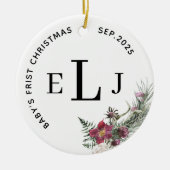 Custom Ornament for Baby's First Christmas & Date セラミックオーナメント (正面)