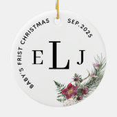 Custom Ornament for Baby's First Christmas & Date セラミックオーナメント (裏面)