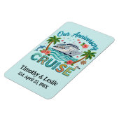 Custom Our Anniversary Faux Embroidery Cruise Door マグネット (左側)