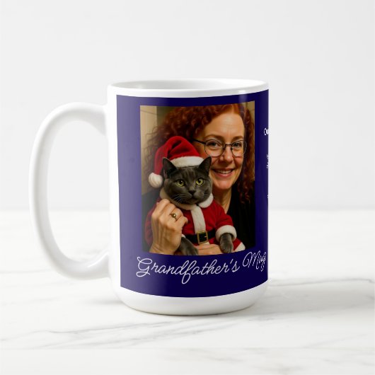 Custom Our Best Christmas ,Cat And Owner Photo コーヒーマグカップ (左)