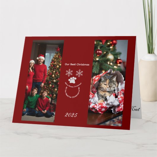 Custom Our Best Christmas ,Cat Photo  カード (正面)