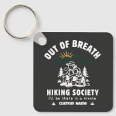 Custom Out of Breath Hiking Society Funny Retro キーホルダー (正面)
