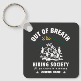 Custom Out of Breath Hiking Society Funny Retro キーホルダー