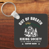 Custom Out of Breath Hiking Society Funny Retro キーホルダー (正面)