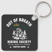 Custom Out of Breath Hiking Society Funny Retro キーホルダー (裏面)