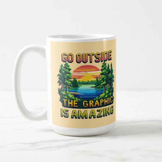 Custom Outdoor Nature Scene Pixel Art Graphic  コーヒーマグカップ (左)