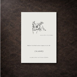 Custom Owl Ex Libris| Dark Academia  長方形シール