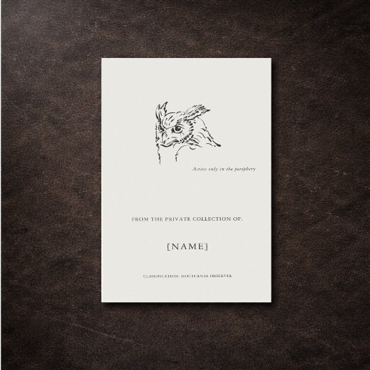 Custom Owl Ex Libris| Dark Academia  長方形シール