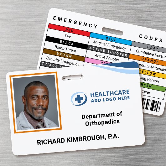 Custom PA Hospital Employee Photo ID Badge バッジ