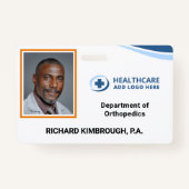 Custom PA Hospital Employee Photo ID Badge バッジ (正面)