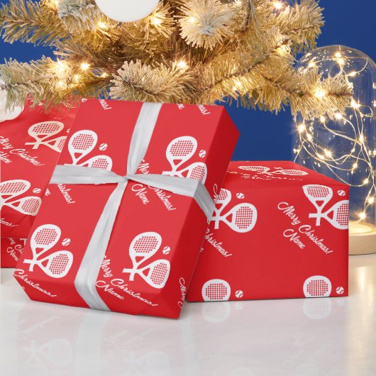 Custom padel sport Christmas wrapping paper ラッピングペーパー (クリスマス)