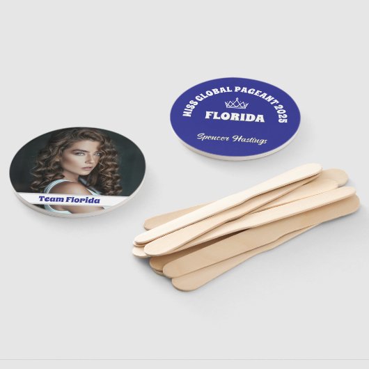 Custom Pageant Fan Wavers - Double Sided 10-Pack ハンドファン (組立なし)