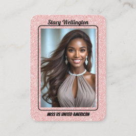 Custom Pageant Trading Cards | Rose Gold Glitter 名刺