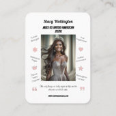 Custom Pageant Trading Cards | Rose Gold Glitter 名刺 (裏面)