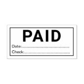 Custom Paid With Date And Check Office Wooden ラバースタンプ (インプリント)